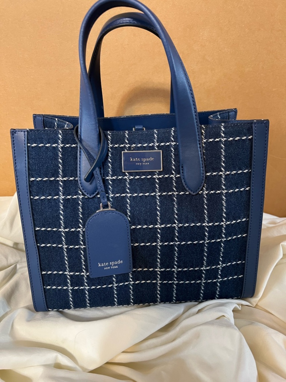 kate spade New York Navy Plaid Crossbody bag
